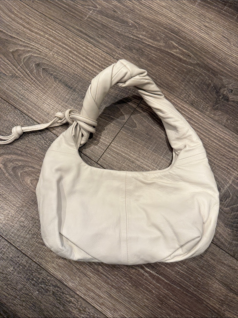 Vince Camuto Genuine Leather “Cotton White Hobo Shoulder Bag